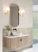 Muebles Ezra badmeubel ribbelfront 100cm naturel eiken met wit toppaneel zonder waskom