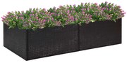 vidaXL Plantenbak 157x80x40 cm poly rattan zwart