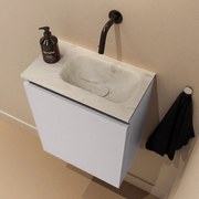 Mondiaz Ture DLux toiletmeubel 40cm cale met wastafel opalo rechts zonder kraangat