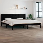 vidaXL Bedframe massief hout zwart 180x200 cm 6FT Super King