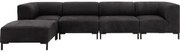 Goossens Excellent Bank Marshall Met Hocker zwart, leer, 2 x 1,5-zits, urban industrieel