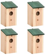 vidaXL Vogelhuisjes 4 st 12x12x22 cm hout