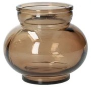 Bolvormige vaas, gerecycled glas, bruin,Ø11 cm