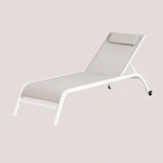 Verstelbare Ligstoel Met Kussen Therys Zand Grijs - Sklum