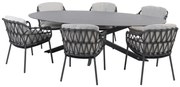 4 Seasons Outdoor Calpi tuinset met Privada tafel - ellips HPL blad 240 cm SALE Tuinset antraciet weerbestendig
