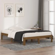 vidaXL Bedframe massief hout honingbruin 135x190 cm 4FT6 double