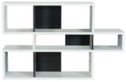 TemaHome London Lage Design Boekenkast Wit - Zwart - 156x34x100cm.