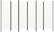 vidaXL Kamerscherm met 6 panelen 300x180 cm wit