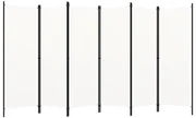 vidaXL Kamerscherm met 6 panelen 300x180 cm wit