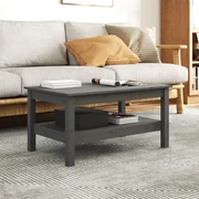 vidaXL Salontafel 80x50x40 cm massief grenenhout grijs
