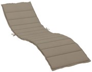 vidaXL Ligbedkussen 200x50x3 cm stof taupe