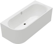 Villeroy & Boch Oberon 2.1 half vrijstaand bad 2-persoons rechts 180x80x60cm mat stone white quaryl