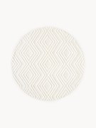 Rond katoenen vloerkleed Ziggy met verhoogd hoog-laag patroon