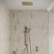 Saniclear Cube Pro inbouw regendouche met inbouw douchekop 30x30cm, glijstang en staafhanddouche geborsteld messing - mat goud