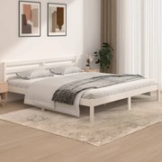 vidaXL Bedframe massief grenenhout wit 180x200 cm 6FT Super King