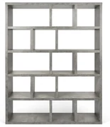 TemaHome Berlin Roomdivider Met 15 Vakken Betonlook - 150x34x198cm.