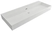 Plieger Kansas wastafel zonder kraangaten met overloop 120x46.6cm glans wit