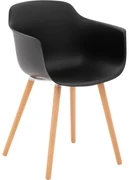 Goossens Eco Stoel Tomar zwart kunststof met armleuning,
