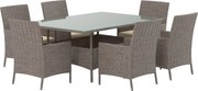 The Outsider tuinset-rens-5-delig-4-personen-bruin-wicker-glas-the-outsider