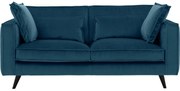 Goossens Bank Suite blauw, stof, 2-zits, elegant chic