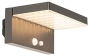 Buiten wandlamp donkergrijs incl. LED en dimlicht op solar - Sunnie