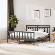 vidaXL Bedframe massief hout grijs 180x200 cm 6FT Super King