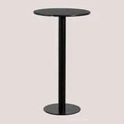 Ronde Hoge Bartafel In Marmer (ø60 Cm) Rocher Zwart Marmer & Zwart - Sklum