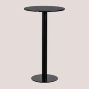 Ronde Hoge Bartafel Ø60 Cm In Rocher Marmer Marmer Nero Marquina & Zwart - Sklum