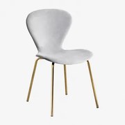 Stapelfauteuil In Fluweel Uit Grijs – Koel & Goud - Sklum