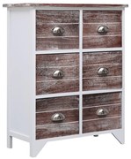 vidaXL Bijzetkast met 6 lades 60x30x75 cm paulowniahout bruin