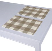 Dekoria Placemats 2 st., wit-beige geruit, 30 x 40 cm