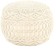 vidaXL Poef macramé handgemaakt 45x30 cm katoen