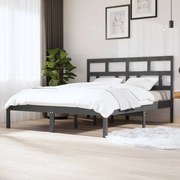 vidaXL Bedframe massief grenenhout grijs 160x200 cm