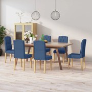 vidaXL Eetkamerstoelen 6 st stof blauw