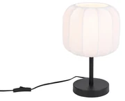 Stoffen Japandi tafellamp zwart met wit - MadleineJapandi E27 Scandinavisch rond Binnenverlichting Lamp