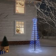 vidaXL Kerstboom met grondpin 108 LED's blauw 180 cm