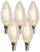 Set van 5 E14 dimbare LED kaarslampen B35 5W 380 lm 2700K