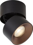 Moderne opbouwspot zwart met brons GU10 50mm kantelbaar - Echo