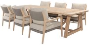 Noah Julia low dining tuinset 7 delig 300x100xH69 teak 4 Seasons Outdoor