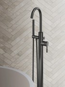 Saniclear Iron Curved vrijstaande badkraan verouderd ijzer - gunmetal