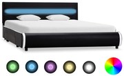 vidaXL Bedframe met LED kunstleer zwart 120x200 cm