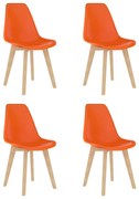 vidaXL Eetkamerstoelen 4 st kunststof oranje