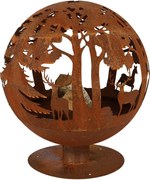 Esschert Design vuurbal lasercut - 57,3x59,5x63,8cm - roest