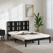 vidaXL Bedframe massief grenenhout zwart 140x200 cm