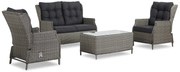 Stoel en Bank Loungeset 4 personen Wicker Grijs  Garden Collections New Castle