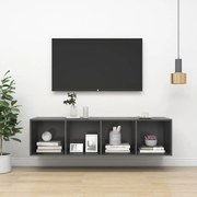 vidaXL Tv-wandmeubel 37x37x142,5 cm spaanplaat grijs