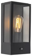 Buiten wandlamp zwart met schemersensor - Rotterdam