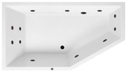 Lambini Designs Florence bubbelbad 160x90cm elektronisch links met 6+4+2 hydrojets zwart