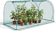 VEVOR plantenbeschermingstent, 2489x1200x1200 mm, plantenbeschermingsnet, deur met ritssluiting, winddicht, plantenkooi/kas voor verhoogde plantenbedden, buiten, tuin, terras
