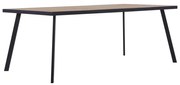 vidaXL Eettafel 180x90x75 cm MDF lichthoutkleurig en zwart